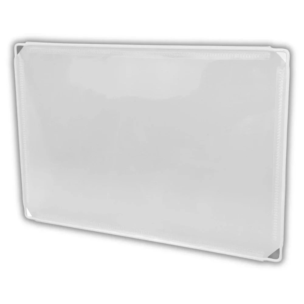 Desk Divider Privacy Screen Frosted Plastic White‎ Metal Frame 18x12 Inch